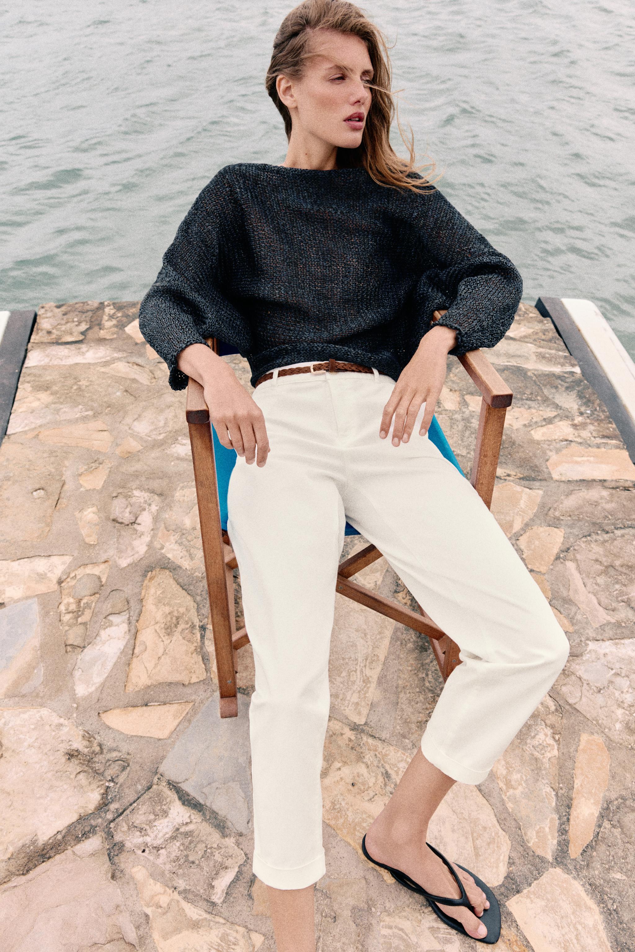 BRAIDED BELT CHINO PANTS